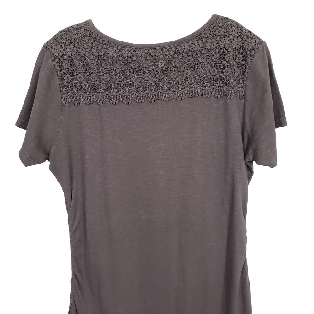 Cabelas NWT Womens Size L Dress Rosemont Side Ruched Cotton Long Lace Brown Gray - Picture 5 of 15